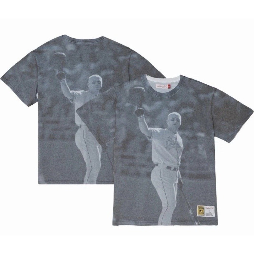 NWT Mitchell & Ness Cal Ripken Jr Orioles All Over Print T Shirt Mens Small